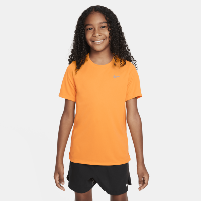 Haut de training à manches courtes Nike Dri-FIT Miler pour ado (garçon) - Orange