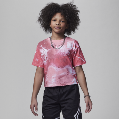 Tee-shirt Jordan Essentials New Wave Allover Print Tee pour ado (fille) - Rose
