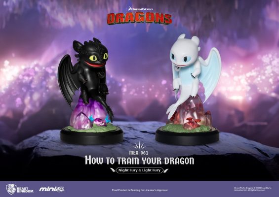 Beast Kingdom How to Train Your Dragon: Night & Light Fury 3 inch Figure Set