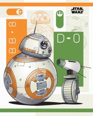 Hole In The Wall Star Wars: The Rise of Skywalker BB8 and D-O Mini Poster