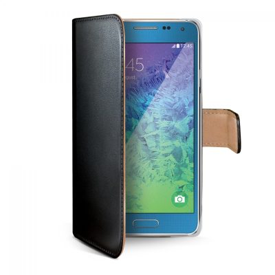 Celly Wally - Coque Samsung Galaxy A7 (2015) Etui Portefeuille - Noir