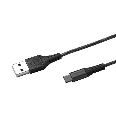 Celly Nylon - Câble USB-A vers USB-C 1 mètre - Noir