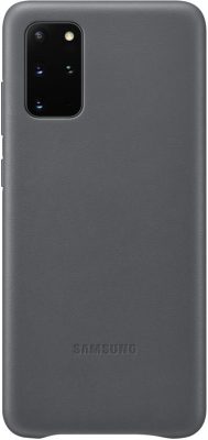 Samsung - Coque Samsung Galaxy S20 Plus Coque arrière en Cuir Véritable - Gris