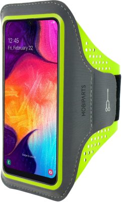 Mobiparts Comfort Fit - Coque Apple iPhone 15 Brassard en Neoprène - Neon Green
