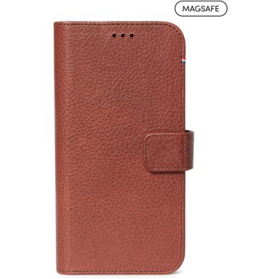 Decoded Wallet - Coque Apple iPhone 12 Etui en Cuir Véritable Portefeuille Compatible MagSafe - Marron