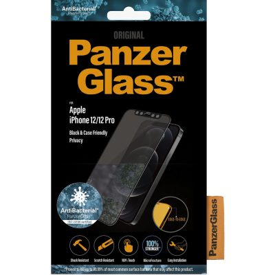 PanzerGlass Edge to Edge - Apple iPhone 12 Pro Verre trempé Protection d'écran Confidentialité - Compatible Coque - Noir