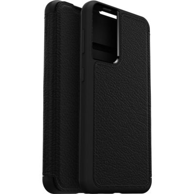 Otterbox Strada - Coque Samsung Galaxy S21 Etui en Cuir Véritable Compatible MagSafe - Noir