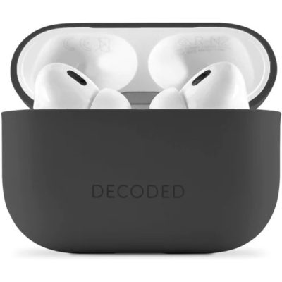 Decoded Aircase - Coque Apple AirPods Pro 2 Coque en Cuir Véritable - Charcoal