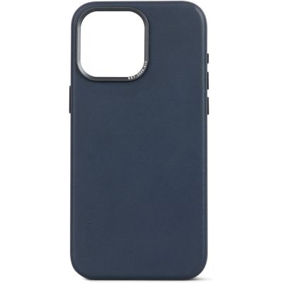 Decoded - Coque Apple iPhone 15 Pro Max Coque arrière en Cuir Véritable Compatible MagSafe - Bleu