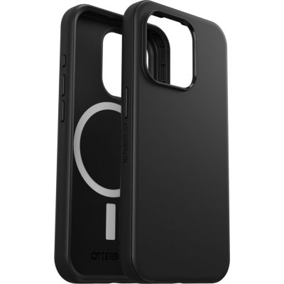 Otterbox Symmetry - Coque Apple iPhone 15 Pro Coque Arrière Rigide Antichoc Compatible MagSafe - Noir