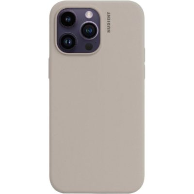 Nudient Base - Coque Apple iPhone 14 Pro Max Coque arrière en Silicone Souple - Beige