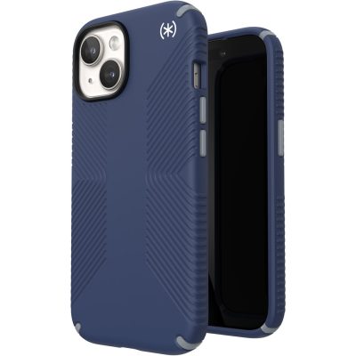 Speck Presidio2 Grip - Coque Apple iPhone 15 Coque Arrière Rigide Antichoc - Coastal Blue