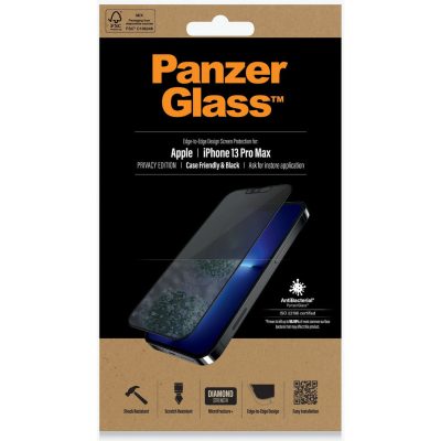 PanzerGlass Edge to Edge - Apple iPhone 13 Pro Max Verre trempé Protection d'écran Confidentialité - Compatible Coque - Noir