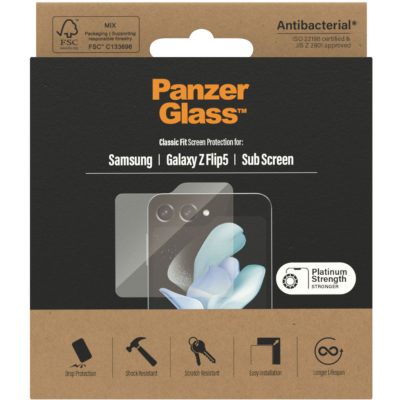 PanzerGlass Classic Fit Sub Screen - Samsung Galaxy Z Flip 5 Verre trempé Protection d'écran - Compatible Coque