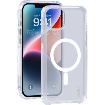 SoSkild Defend - Coque Apple iPhone 15 Coque Arrière Rigide Compatible MagSafe - Transparent