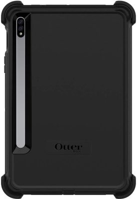 Otterbox Defender - Coque Samsung Galaxy Tab S7 Coque Arrière Rigide Antichoc + Porte-crayon + Support Amovible - Noir