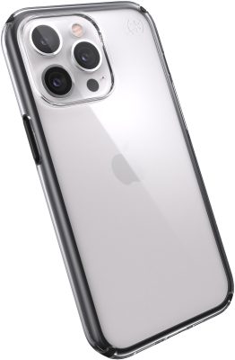 Speck Presidio Perfect Clear - Coque Apple iPhone 13 Pro Coque Arrière Rigide Antichoc - Transparent / Noir