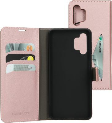 Mobiparts Classic Wallet - Coque Samsung Galaxy A32 5G Etui Portefeuille - Rose