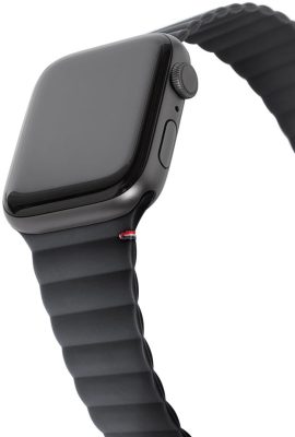 Decoded Magnetic Traction Strap - Bracelet Apple Watch Series 2 (42mm) en Silicone Souple Fermeture magnétique - Charcoal