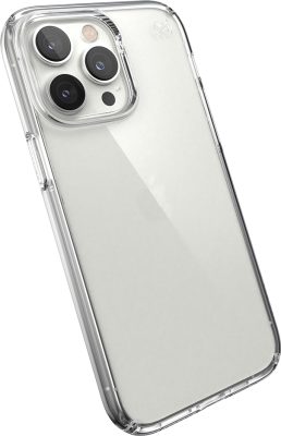 Speck Presidio Perfect Clear - Coque Apple iPhone 14 Pro Max Coque Arrière Rigide Antichoc - Transparent