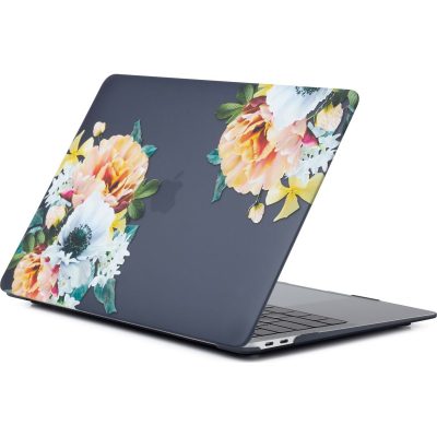 Mobigear Design - Apple MacBook Air 13 Pouces (2018-2020) Coque MacBook Rigide - Flowers Black