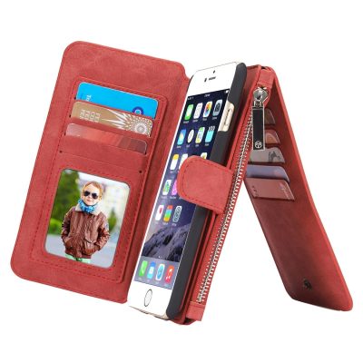 Caseme - Coque Apple iPhone 6s Détachable 2in1 Portefeuille Etui - Rouge