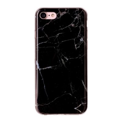 Mobigear Marble - Coque Apple iPhone SE (2020) Coque arrière en TPU Souple - Noir