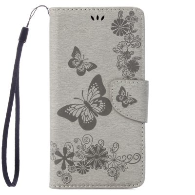 Mobigear Butterfly - Coque Apple iPhone 8 Etui Portefeuille - Gris