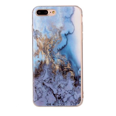 Mobigear Marble - Coque Apple iPhone 7 Plus Coque arrière en TPU Souple - Bleu