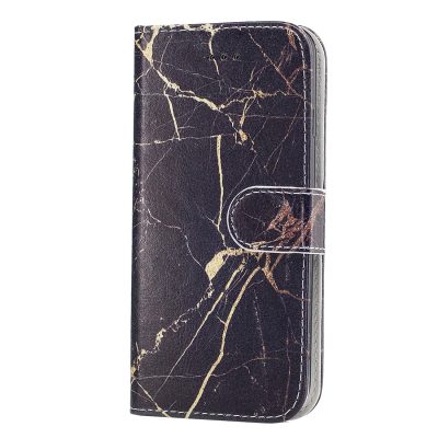 Mobigear Marble - Coque Apple iPhone SE (2020) Etui Portefeuille - Noir