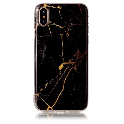 Mobigear Marble - Coque Apple iPhone XS Coque arrière en TPU Souple - Noir