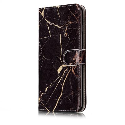 Mobigear Marble - Coque Apple iPhone 8 Plus Etui Portefeuille - Noir