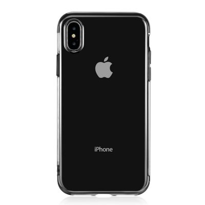 Mobigear Royal - Coque Apple iPhone XS Max Coque arrière en TPU Souple - Transparent / Noir