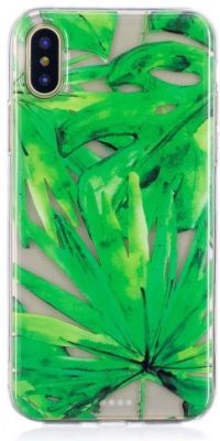 Mobigear Design - Coque Apple iPhone X Coque arrière en TPU Souple - Green Leaf