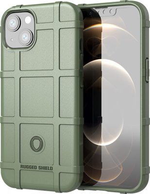 Mobigear Rugged Shield - Coque Apple iPhone 13 Mini Coque arrière en TPU Souple - Vert