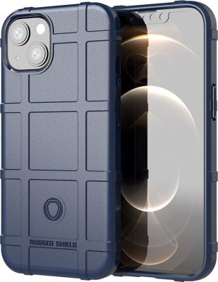 Mobigear Rugged Shield - Coque Apple iPhone 13 Mini Coque arrière en TPU Souple - Bleu