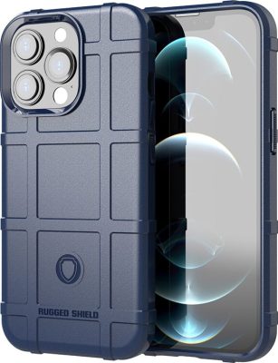 Mobigear Rugged Shield - Coque Apple iPhone 13 Pro Coque arrière en TPU Souple - Bleu