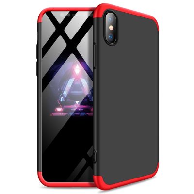 Mobigear TriGuard - Coque Apple iPhone XS Max Coque Arrière Rigide - Noir / Rouge