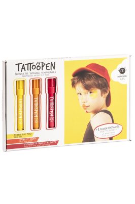 Coffret enfant feutres de maquillage Tatoo Pen + cahier d’activités - C’est toi l’artiste – Jaune
