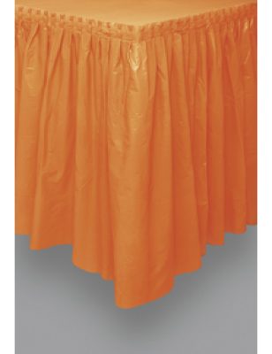 Jupe de table en plastique orange 73 x 426 cm
