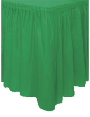 Jupe de table vert émeraude en plastique
