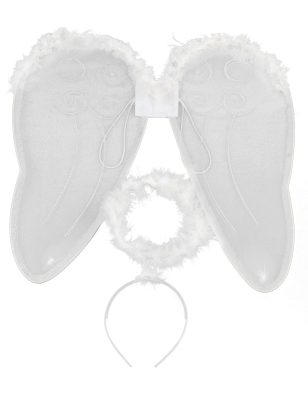 Kit ange avec ailes et auréole adulte