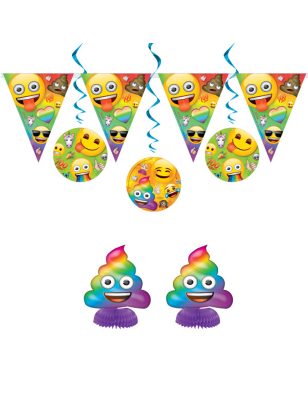 Kit anniversaire Emoji Rainbow 7 pièces
