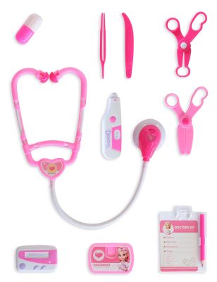 Kit de docteur 10 pièces rose
