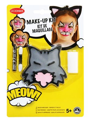 Kit maquillage petit chat avec pinceau et éponge enfant