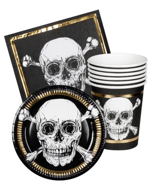 Kit vaisselle 6 personnes Pirate Jolly Roger