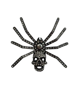 Broche gothique araignée crâne 8 cm