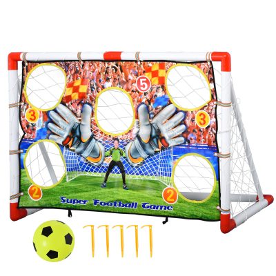 HOMCOM But de Football Cage pour Football Extérieur Pour Enfants 116 x 48l x 76 cm Blanc aosom france