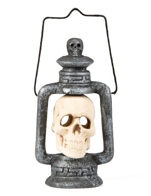 Lanterne crâne lumineuse 35 cm Halloween
