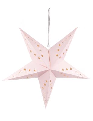 Lanterne étoile rose clair 60 cm